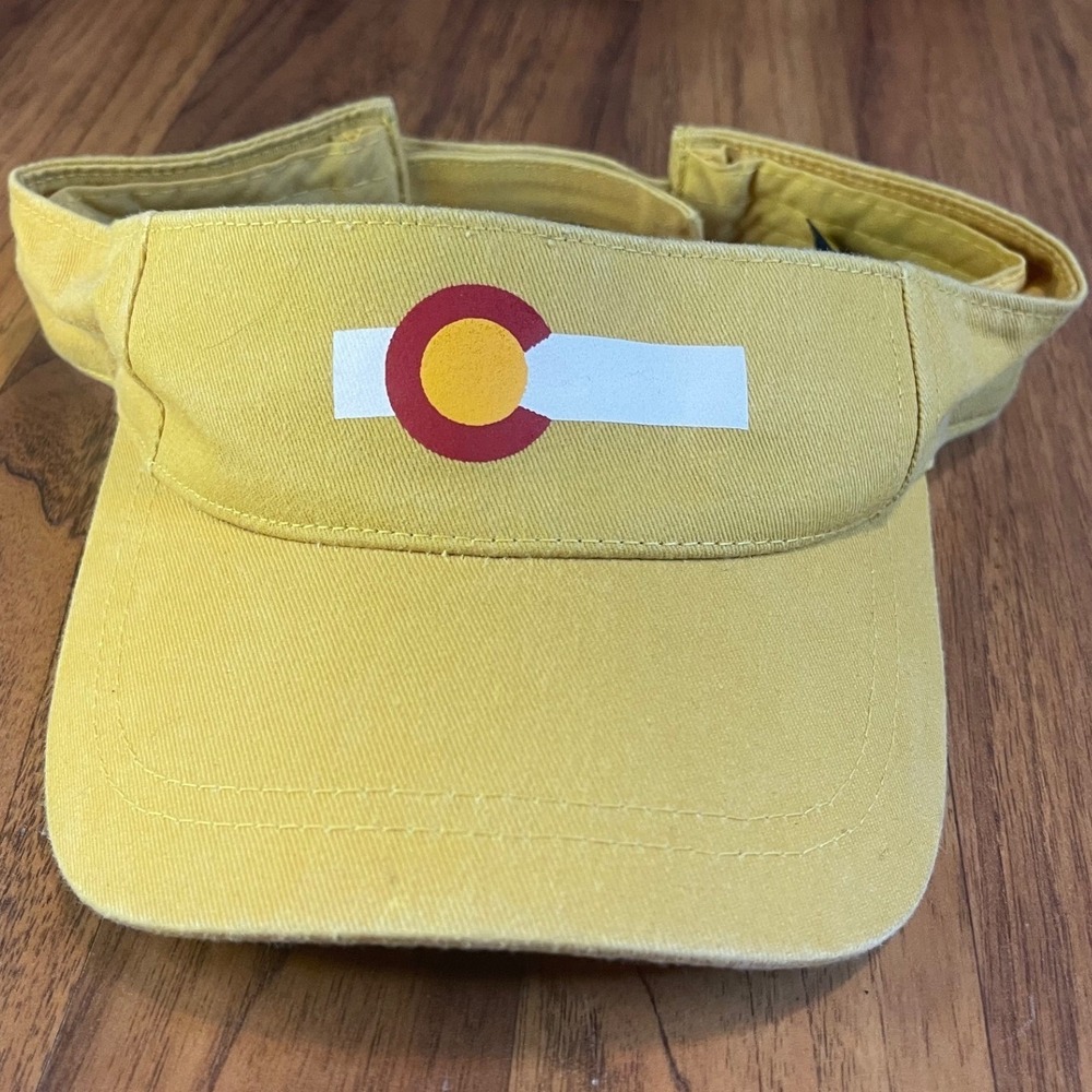 Headwear Colorado State Flag Sun Visor Yellow Adjustable Cotton Hat Souvenir OS